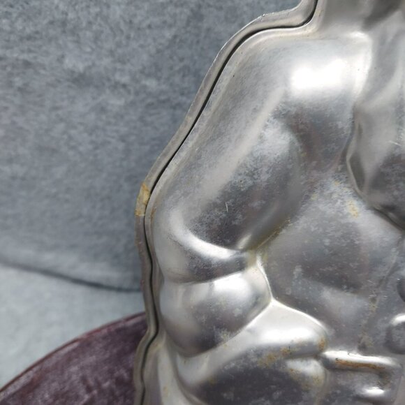 Vintage Silver Santa Claus Decorative Baking Mold Collectible Kitchen Statue - Picture 2 of 16